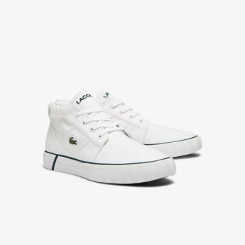 Lacoste Gripshot Canvas and Leather Chukkas - Chukkas Boty Pánské Bílé / Tmavě Zelene | CZ-O8xrTt